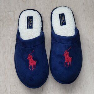 NWOT Polo Ralph Lauren Men's Navy Blue Klarence Slippers Size 7